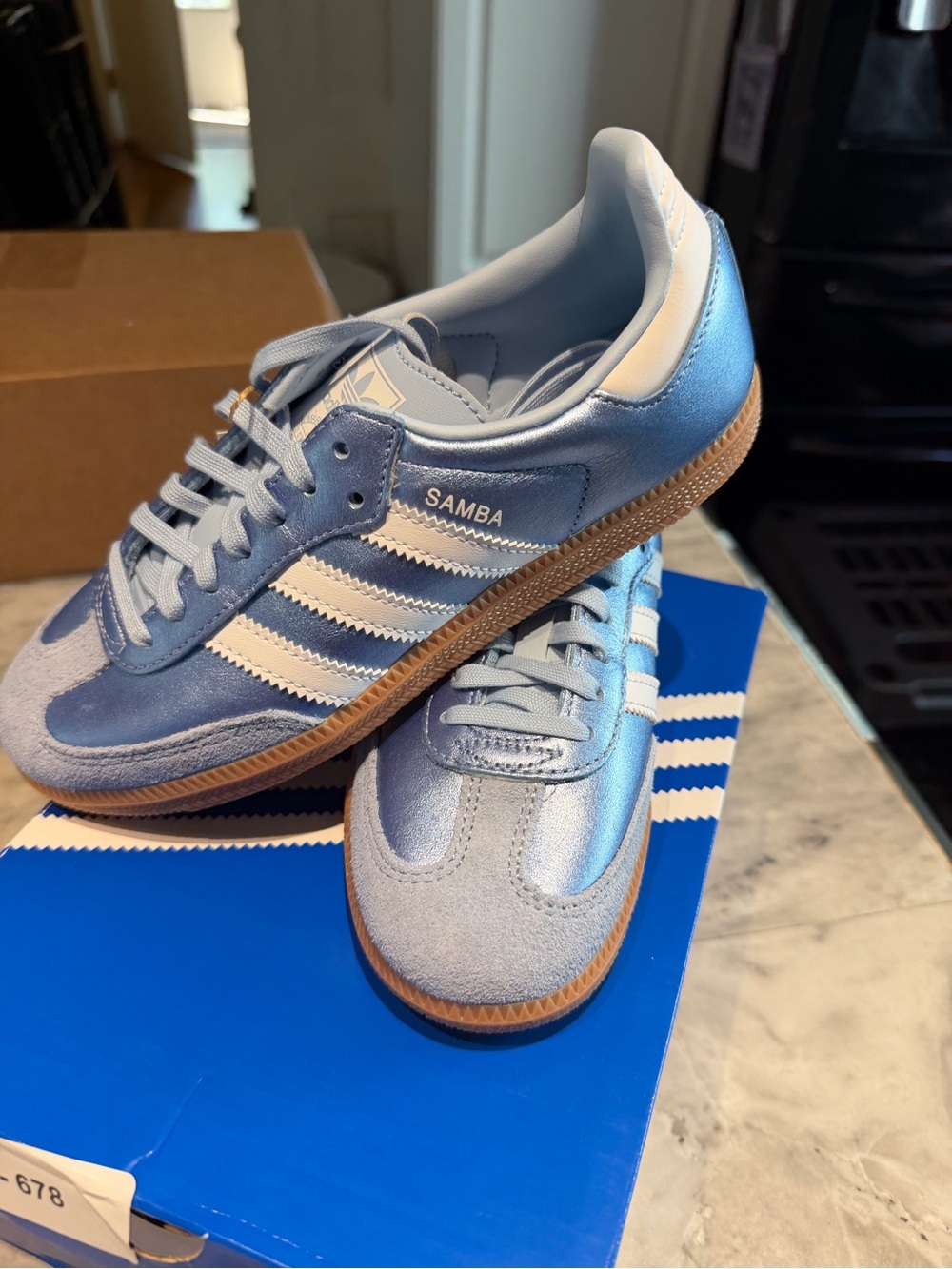 adidas Samba Sneakers in Light Blue and White kids boys and girls